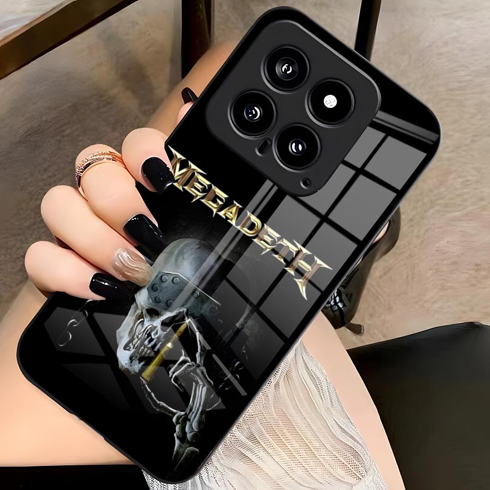 Rock Megadeth Music Phone Case For Xiaomi 15 Redmi Note 14 13 12 11 T Lite Ultra Pro ProPlus 12 10 C 5G Glass Cover