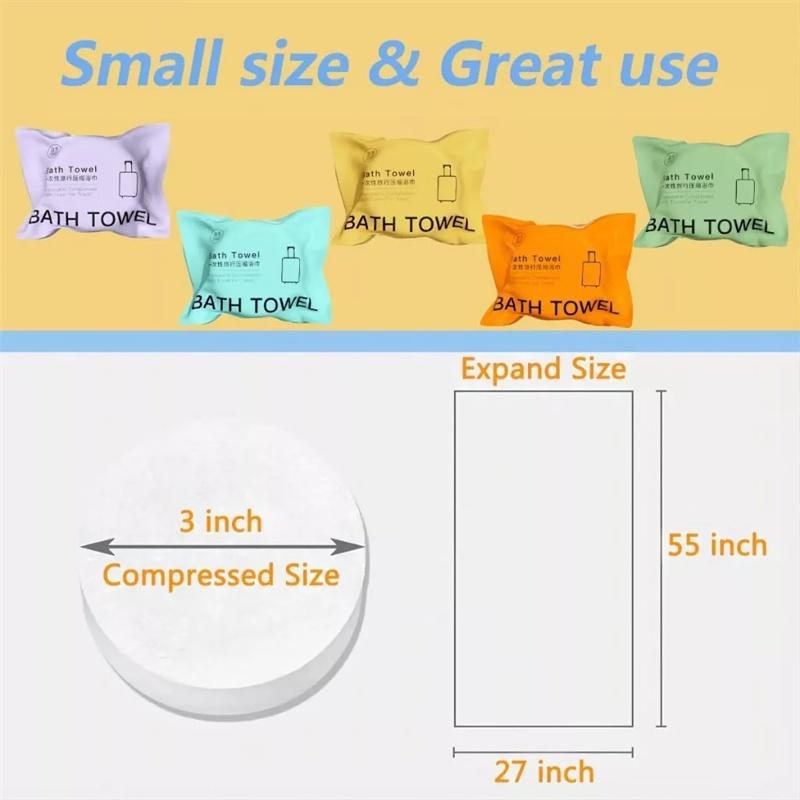 Large Disposable Bath Towel 140*70Cm Compressed Towel Travel Quick-Drying Towel Travel Essential Towel 2/5Pcs