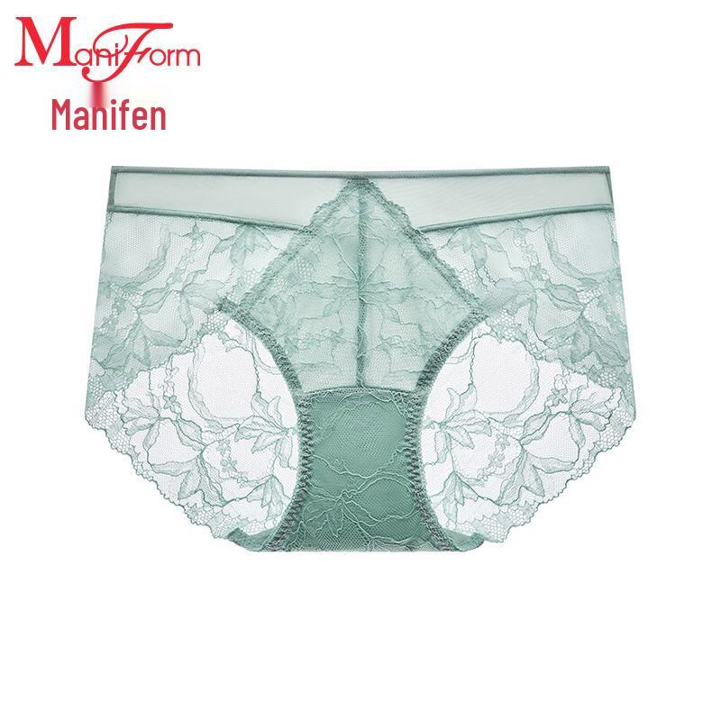 Maniform Sexy Lace Mid-Low Waist Briefs