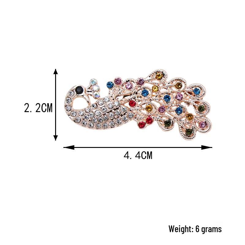 Elegant European & American Peacock Rhinestone Brooch - Versatile High-End Fashion Accessory