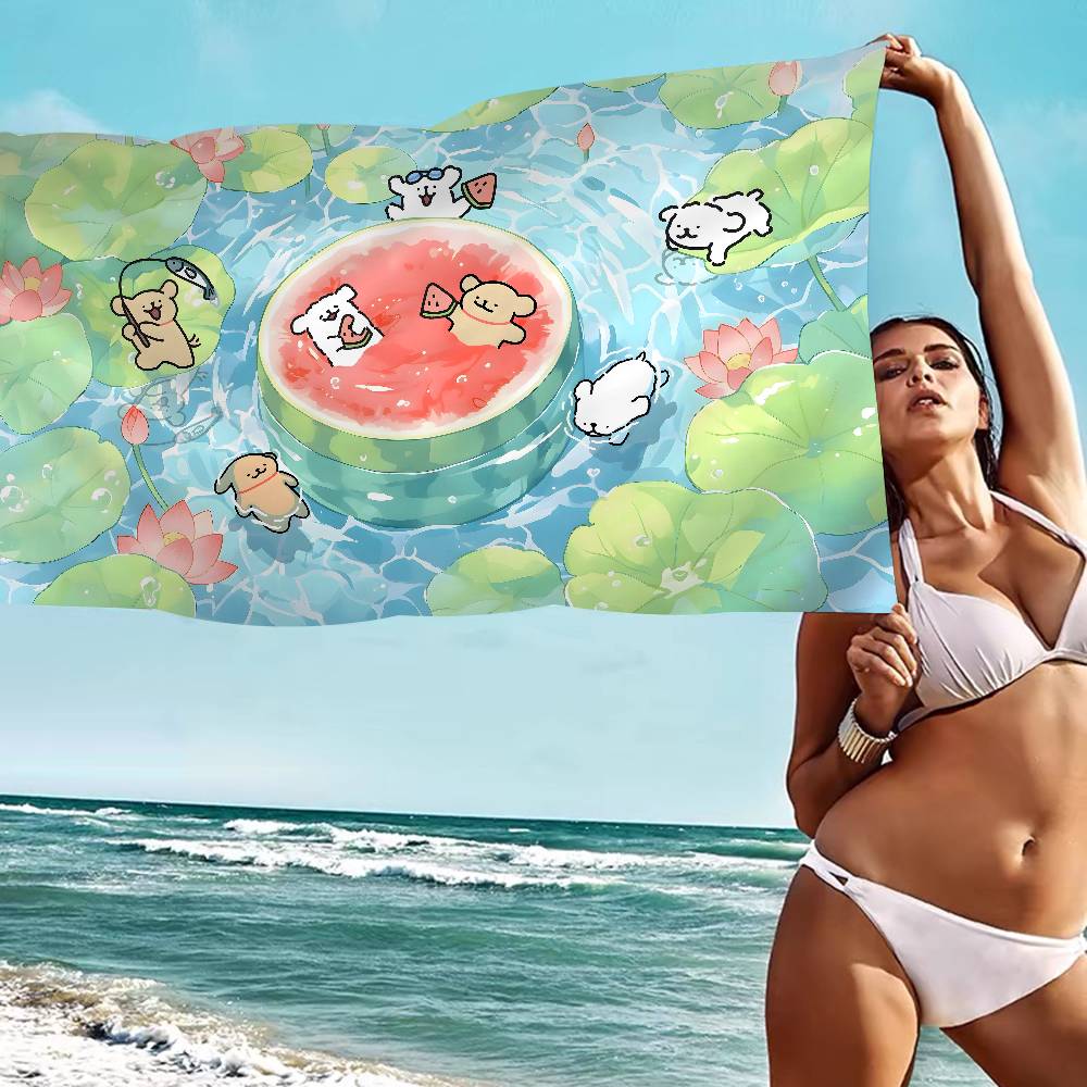 Cute M-Maltese Bath Towel Microfiber Soft Water Absorbing Breathable For Girl Kids Decorative Cartoon Beach Towel