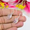Natural Rose Quartz Gemstone 925 Solid Sterling Silver Gift Earring 1.25" G5a56