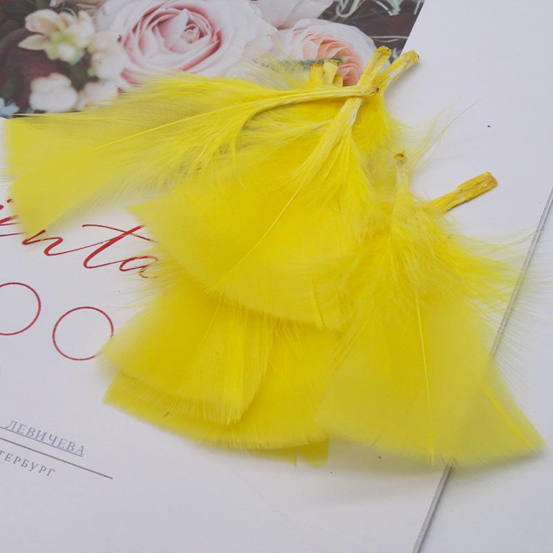 50Pcs Big Head Boy Flat Turkey Feather Color Diy Feather Jewelry Handicraft Accessories Clothing Accessories