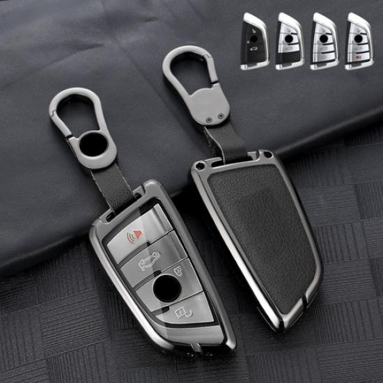 Zinc Alloy Leather Car Smart Key Fob Case Cover For BMW X3 X4 X5 X6 4 5 7 Series
