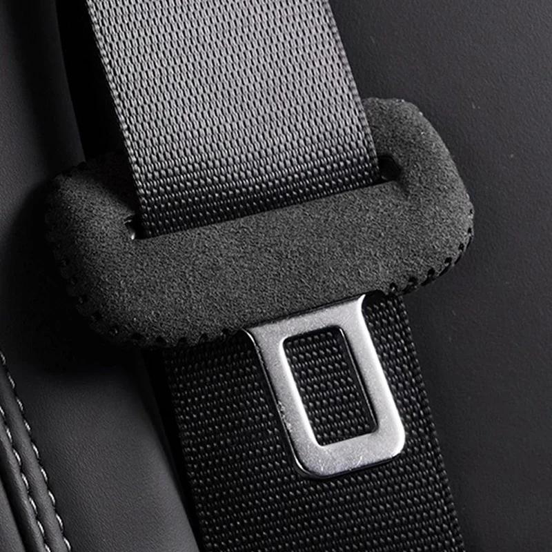 For Leading Ideal Li LiXiang L6 L7 L8 L9 Car Safety Belt Buckle Suede Leather Protective Cover Car Seatbelt Protective Cover