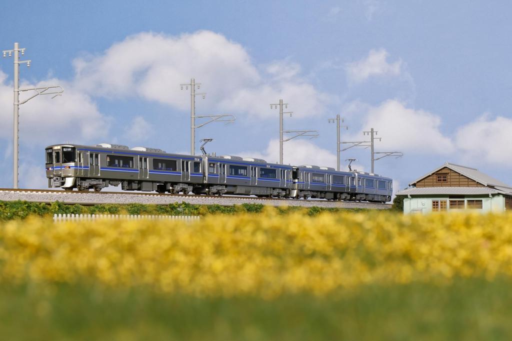 KATO N Gauge Aichi Loop Railway 2000 Series Blue Stripe Model Train 2-Car Set, 10-2154