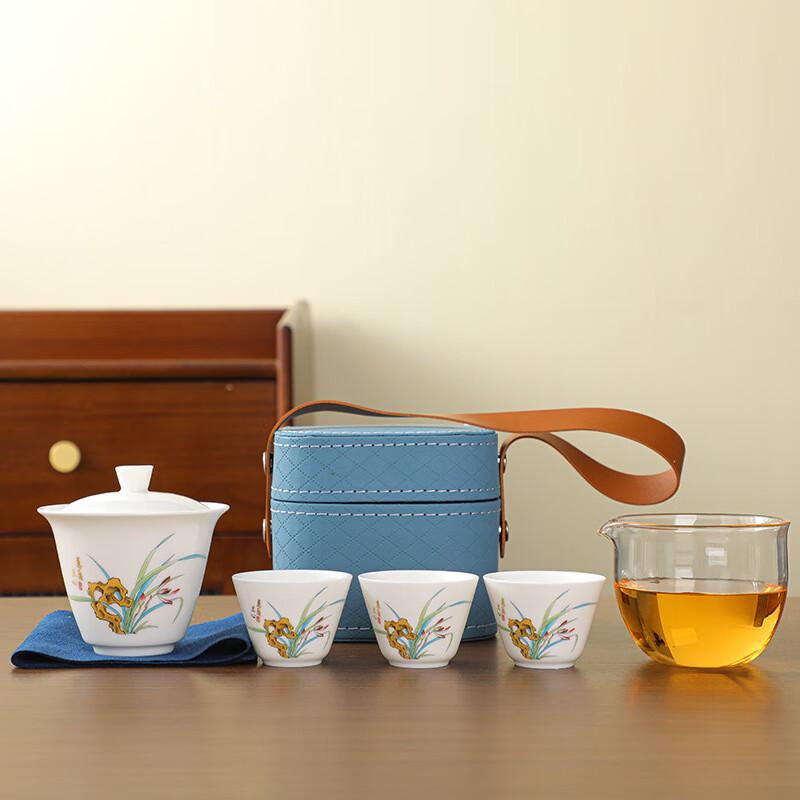 Jun XVII SW Ceramic Travel Tea Set Tote Bag Set