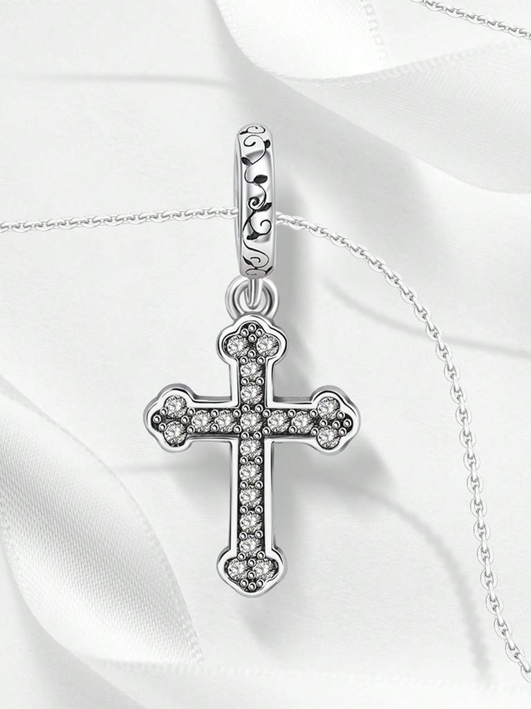 Charms Plata Copper Colors Cross Love Feather Beads Charm Pendant For Original Bracelet For Women Diy Jewelry Love Gift