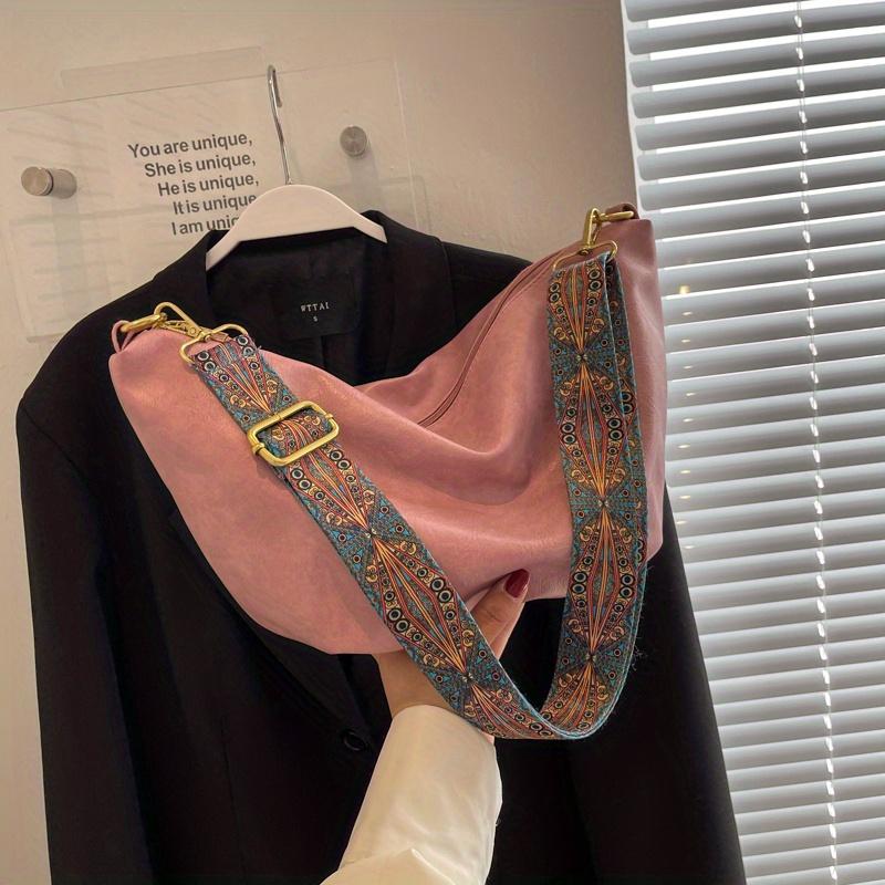 

Женская винтажная сумка через плечо, простая сумка на молнии, сумка-хобо для шопинга розовый