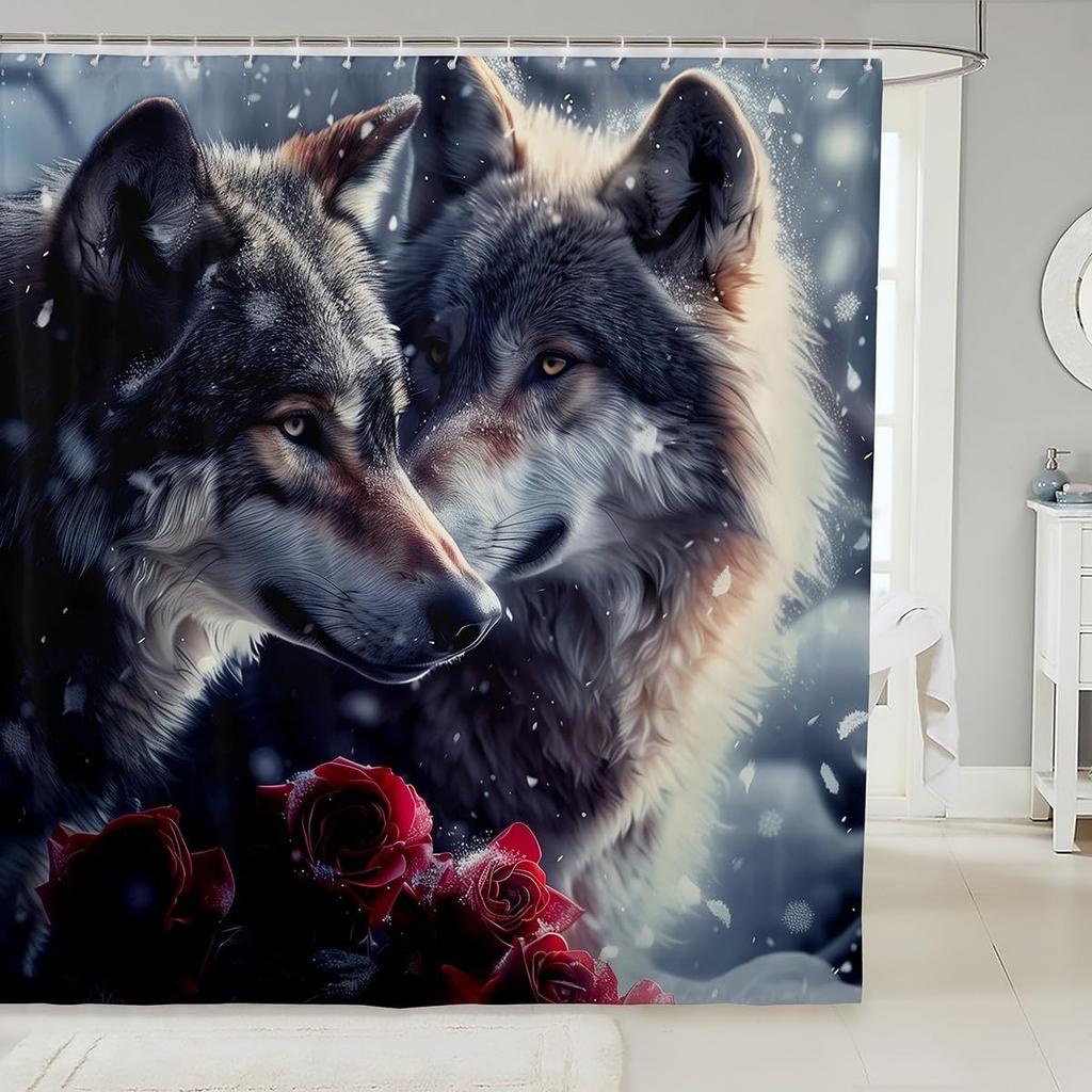 Cartoon Sheep Bath Curtain Cute Farm Animal Shower for Kids Boys Girls,Pink White Flower Floral Bathroom Curtain Botanical