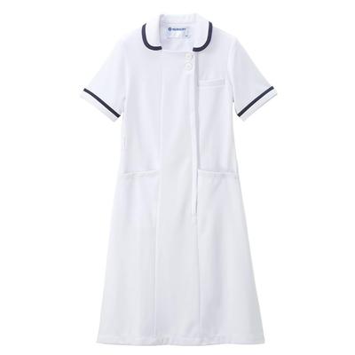 [Nursery] Marker Line Dress, Medical/Nursing Uniform, Women's, Size LL, White X Navy, 9367421A