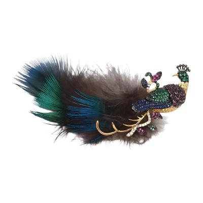 Χειροποίητη Καρφίτσα Παγώνι με Λαμπερά Στρας και Αξεσουάρ Φτερών Διακόσμηση Ρούχων Για Πάρτι Ή Καθημερινές Περιστάσεις