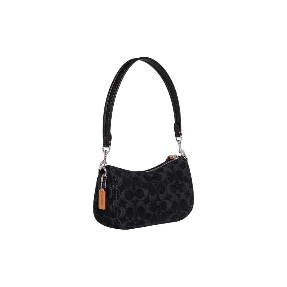 Coach Swinger 20 Klassische Monogramm-Handtasche mit Reißverschluss und Kartenfächern Damenhandtaschen Schwarz CF113-LHDRJ
