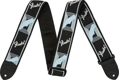Strap Monogrammed Fender® 2" Strap, Black/Light Grey/Blue