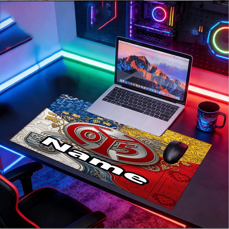 Custom Name Personalized 05 1FSV Mainz 05 Pattern Mousepad, Laptop PC Desk Mat, Decorative Desk Mat for Home Keyboard Pad Gift