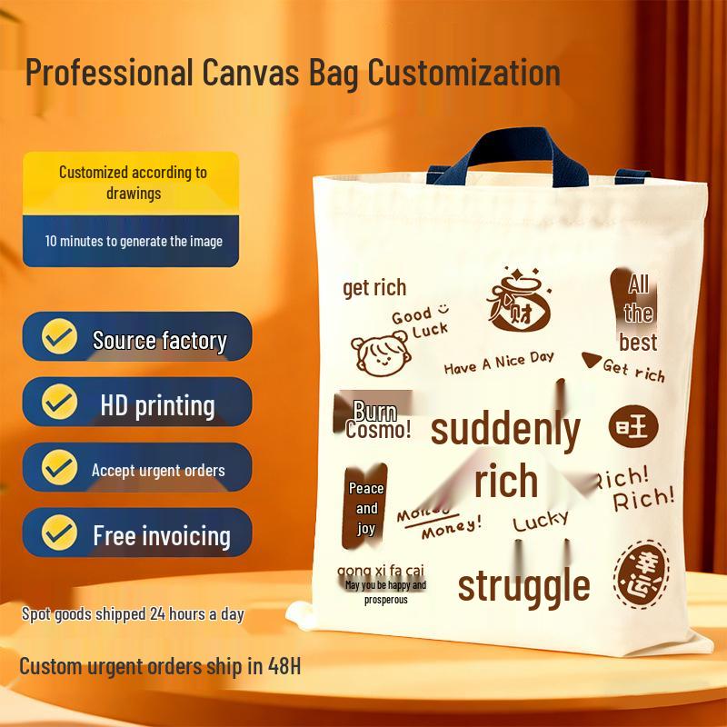Eco-Friendly Canvas Bags: Customizable Tote Bags, Patterned Advertising Cotton Bags, and Logo-Printed Corporate Handbags.