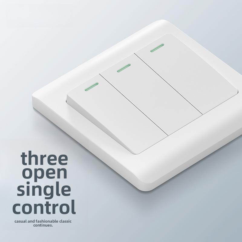 Panou priză comutator simplu/dublu ascuns tip 86 cu comutator electric intermediar și priză cu cinci găuri