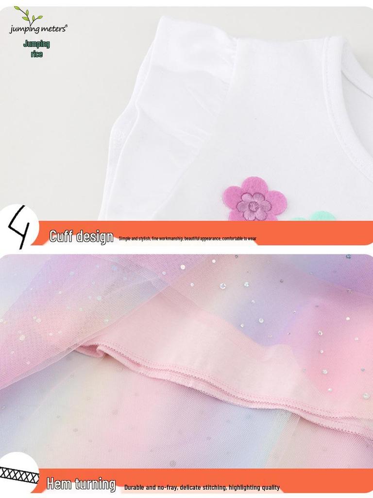 Spring Summer Cartoon Baby Girls' Short Sleeve Gauze Dresses