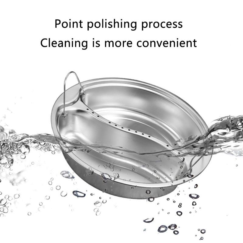 Stainless Steel Divided Steaming Plate Convenient Steamers Plate Accessory for Outdoor Cooking Round Food Holder Tray
