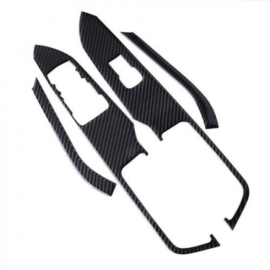 Carbon Fiber Interior Window Switch Cover Trim Fit For Ford Mustang 2015- US