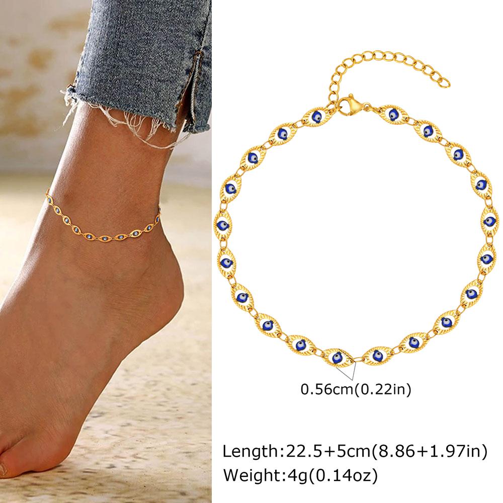 Gold Plated Heart Anklet for Women Stainless Steel Delicate Foot Jewelry Light Luxury Party Gifts for Girl