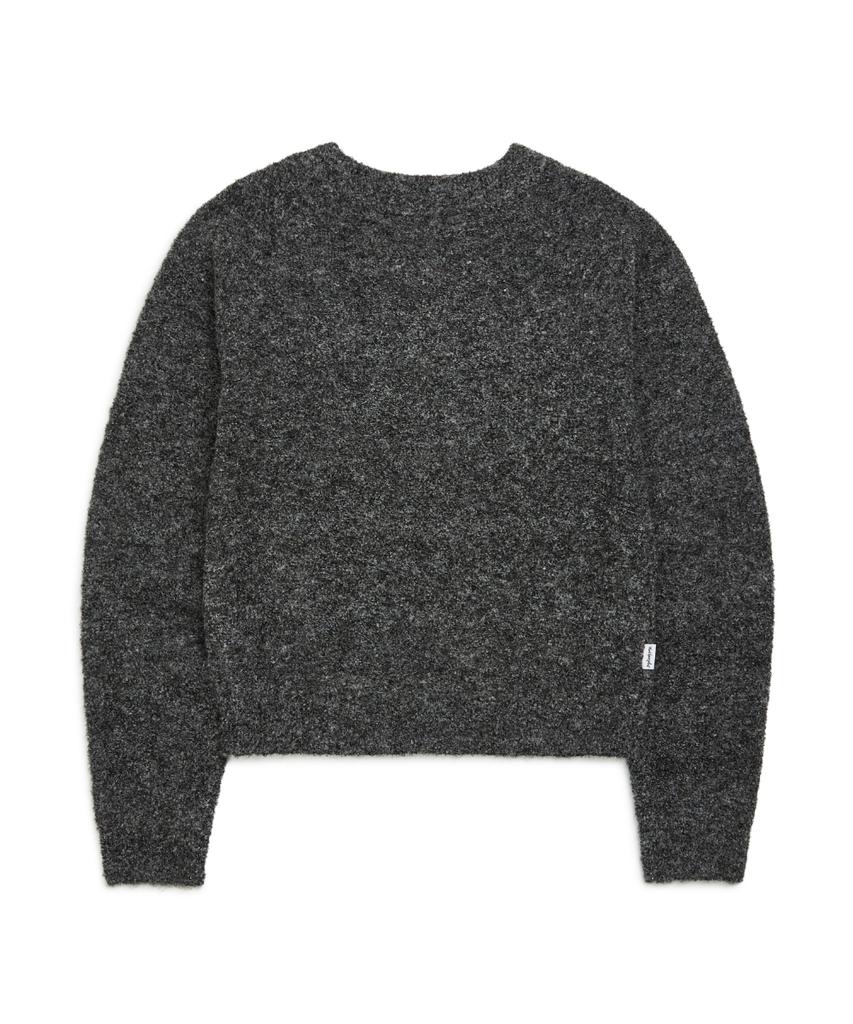 MARK GONZALES Women'S Club Boucle V-Neck Knit - Charcoal