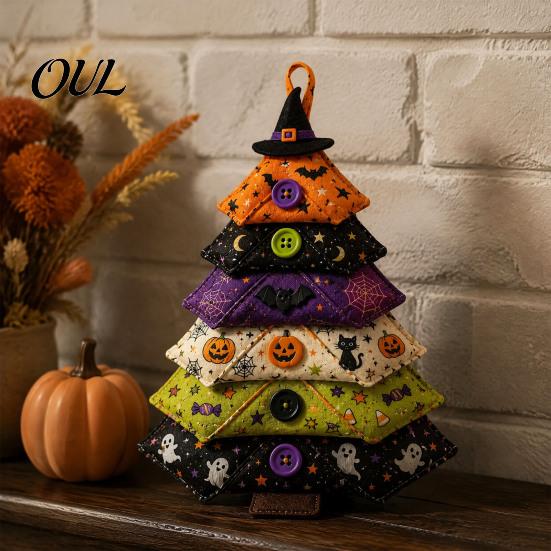 Fall Crafting Kits for Adults DIY Quilted Fabric Tree Kit, Halloween Sewing Craft Creative Gift Lovers Handmade Christmas Hanging Ornament Holiday