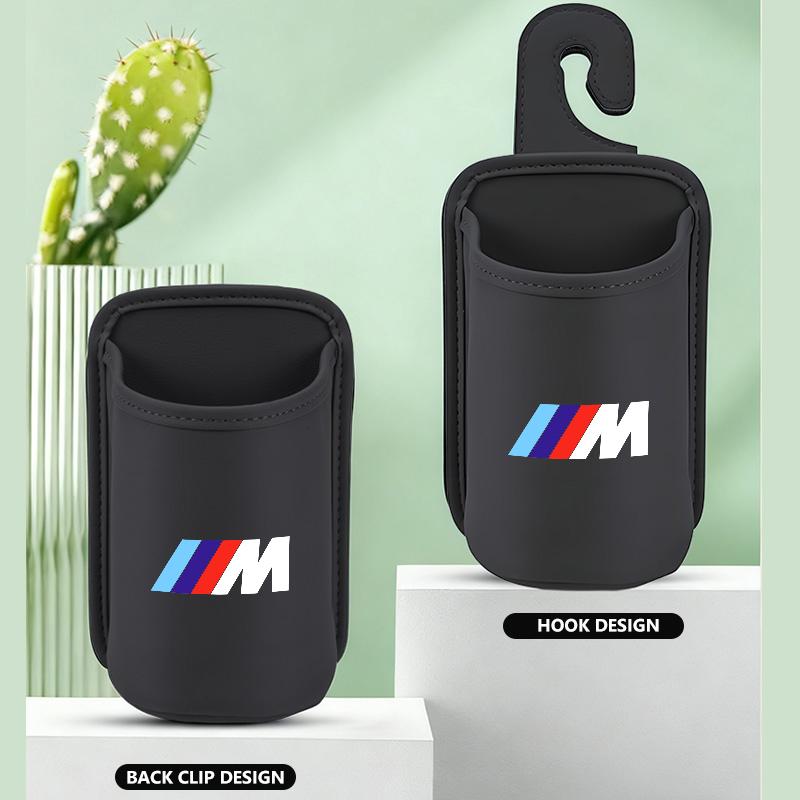 NTSM5 Leather Car Seat Cup Holder Hang Drink Storage Box Accessorie For BMW 1 3 5 7 Series M F01 F20 F10 F13 E52 E53 E60 E93