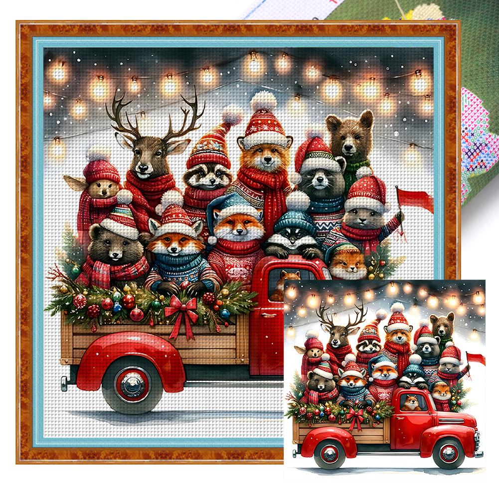 

Full Embroidery Eco-cotton Thread 11CT Printed Festival Cross Stitch Kit Art