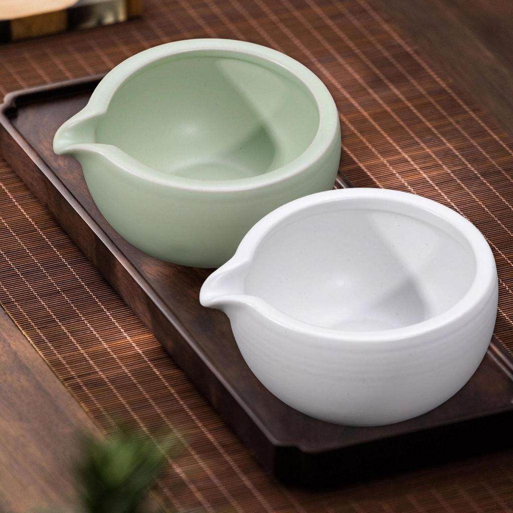 Ceramic Bowl for Matcha Preparation with Spout Gift Tea Enthusiasts