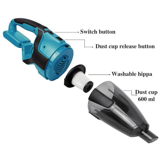 Cordless Handheld Vacuum Cleaner 200W Portable Car Vacuum Cleaner with 3 Filter 10KPa Suction