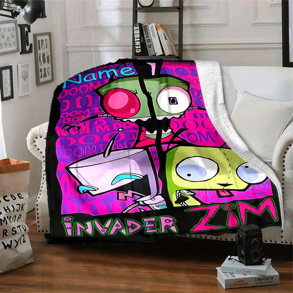 Invader Zim Lightweight Blanket For Sofa Bed Travel Camping Living Room Office Sofa Chair And Bed Digital Printed Fleece Blanket With Soft And Warm