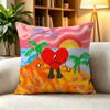BBad Bunny Reggaeton Rapper  Square DoubleSided Printed Pillow Case Bedroom Bedside Pillow Sofa Cushion Cover