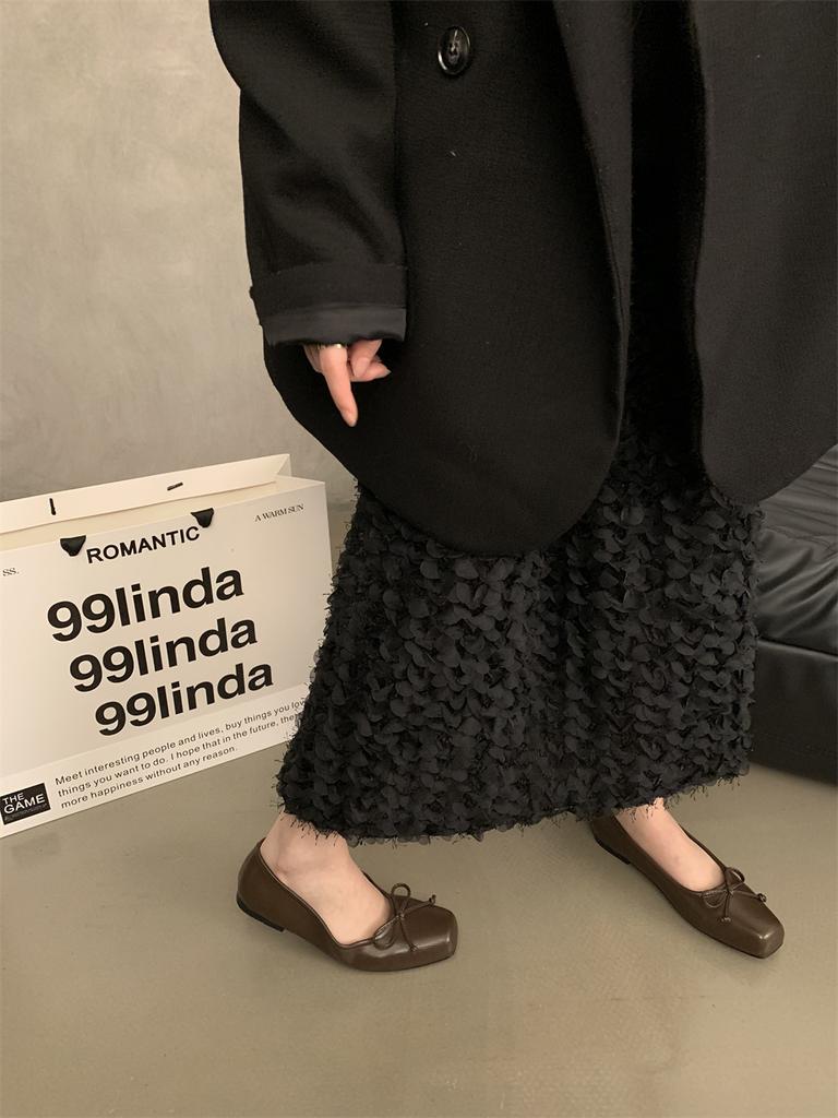 Fashion Flat Shoes for Women's Spring and Autumn Square Toe Casual Bow French Retro Plus Size Women's Shoes 42 43 44 Loafers Women