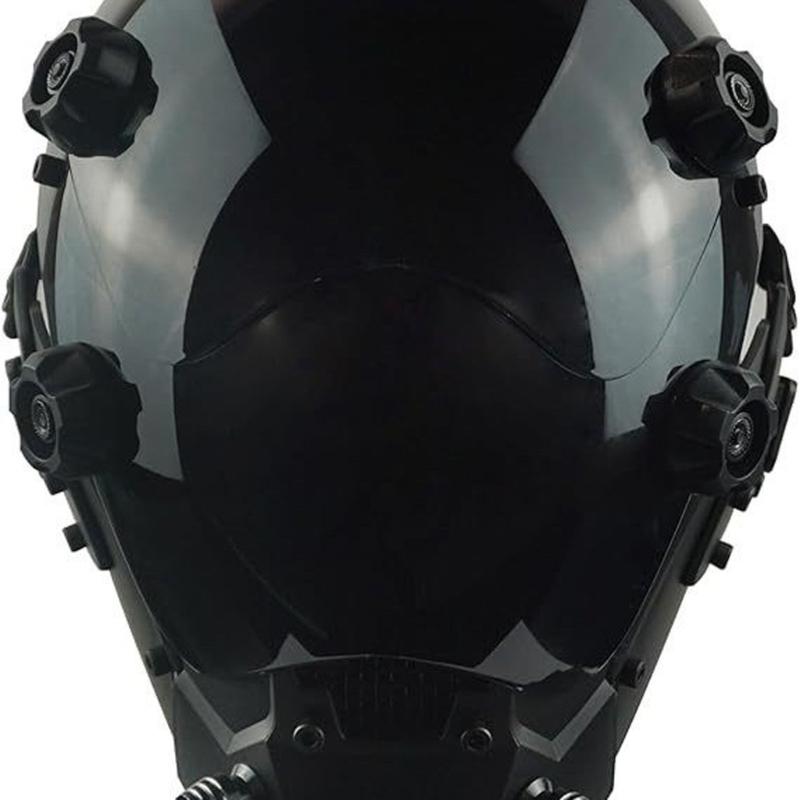 Verstellbare Gotische Helmmaske Für Cosplay Kostümpartys Halloween Rollenspiele Mit Anpassbaren Aufklebern