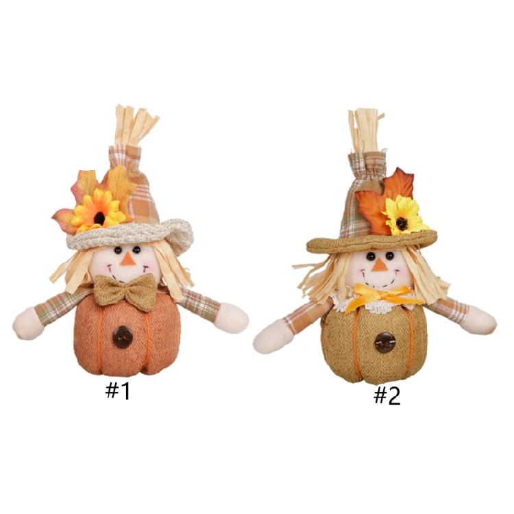 Handmade Polyester Scarecrow Decorative Accent Ideal for Holiday Tablescapes Childrens Playrooms and Office Space