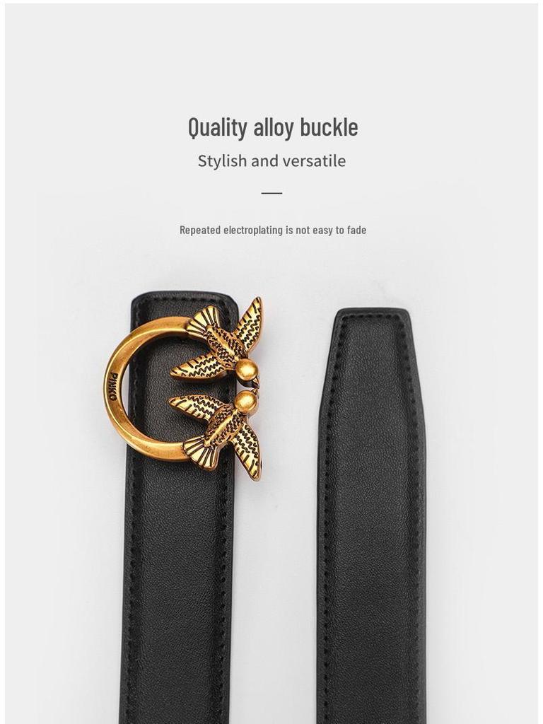 Little Bird Damen Mode Ledergürtel: Einfaches und doch trendiges Taillenaccessoire für Jeans und Freizeithosen