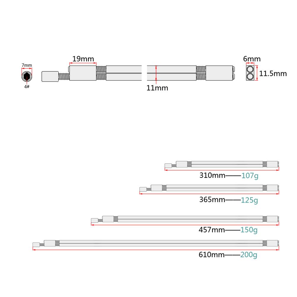 

457Mm Two Way Truss Rod Dual Head Adjustable Guitar Neck Support Bar Replacement For Fretboard Straightening Two Course Rod червоний