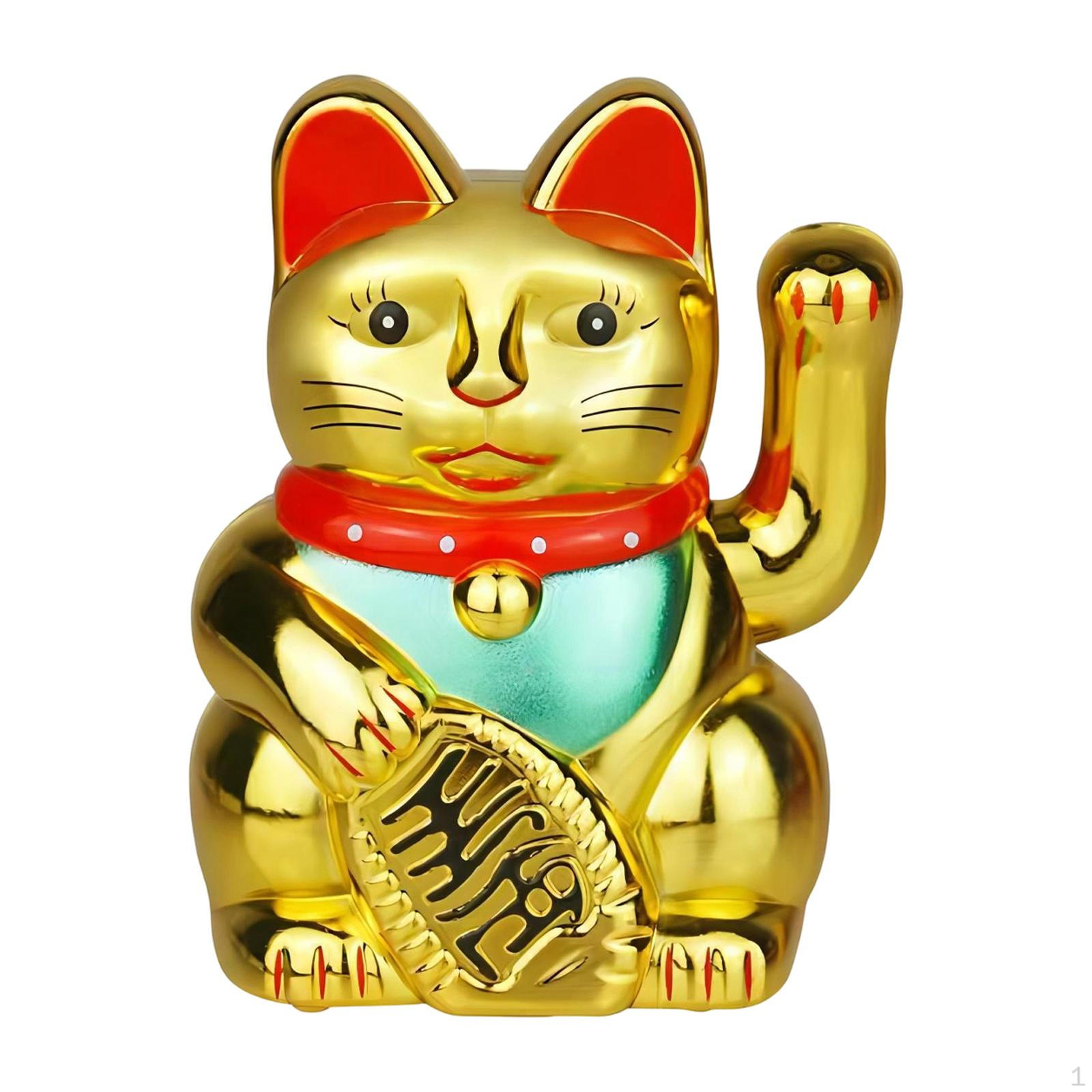 

Cat Figurine Decorative Home Decor, , Waving Arm Feng Shui Statue for Tabletop, Living Room