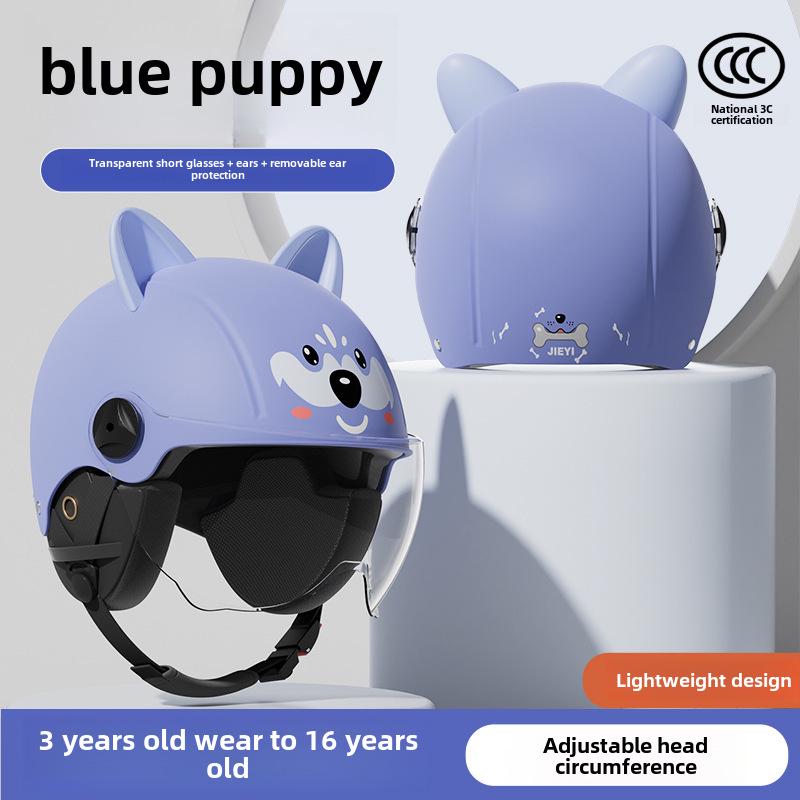 "3C Certified Kids' Winter Motorcycle Safety Helmet - Electric, Warm, Half-Helmet for Boys & Girls"