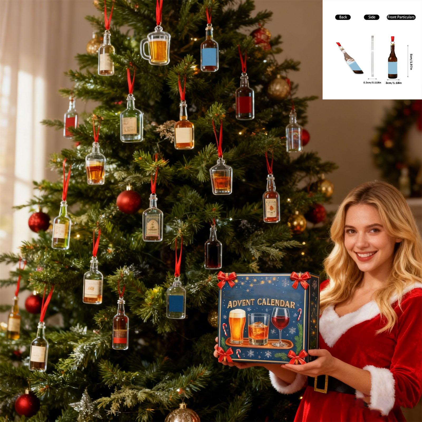 

1pc 2D Christmas Gift Arrival Festival Calendar Christmas Tree Decoration Acrylic Pendant One Size