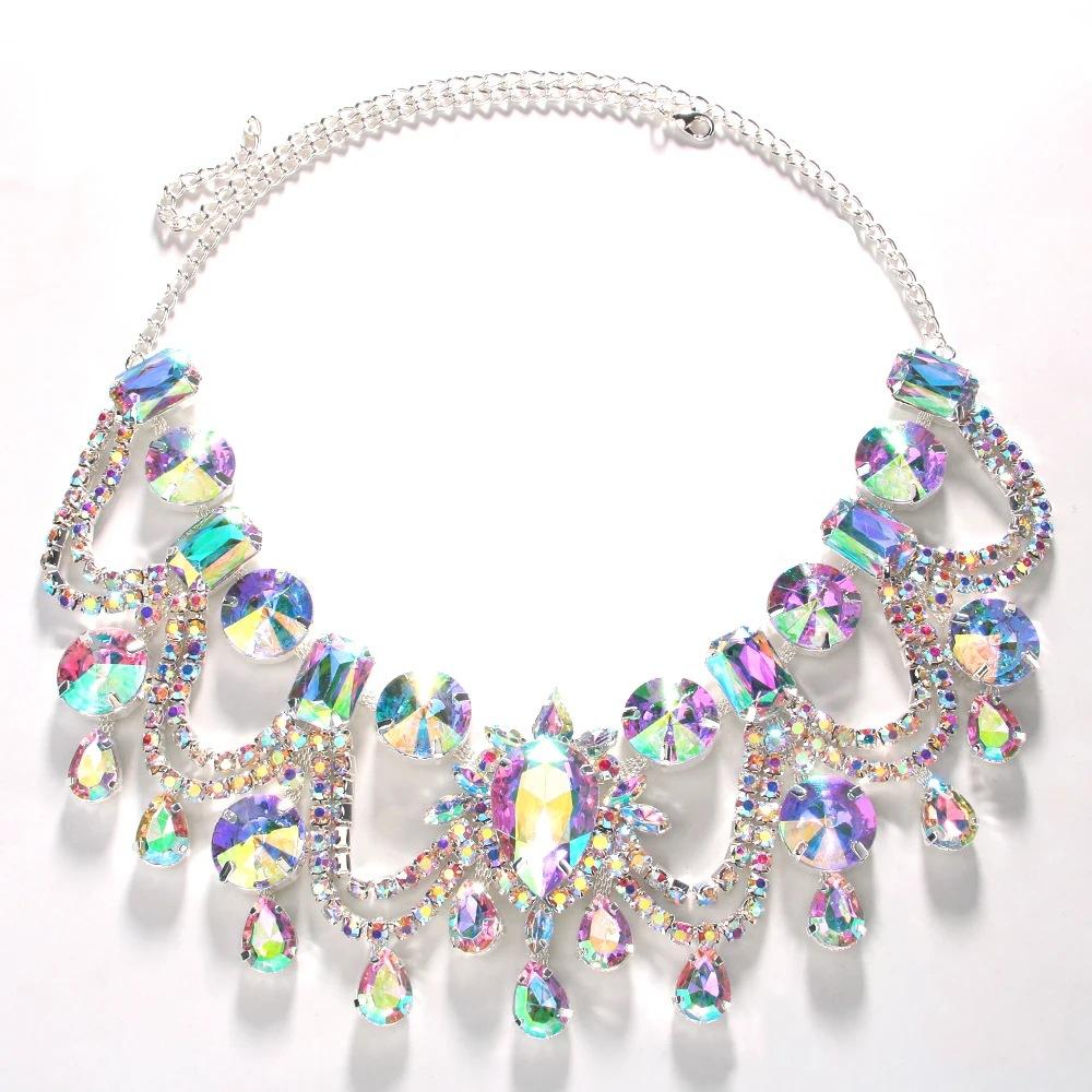 Exaggerated Large Rhinestone Necklace Style Necklace Jewelry Personality Shiny Female Collarbone Short Url Jewelry