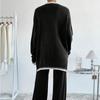 1116 Spring New European and American Casual Suit Women's Clothing Contrasting Color Knitted Sweater Trousers Two-piece Set
