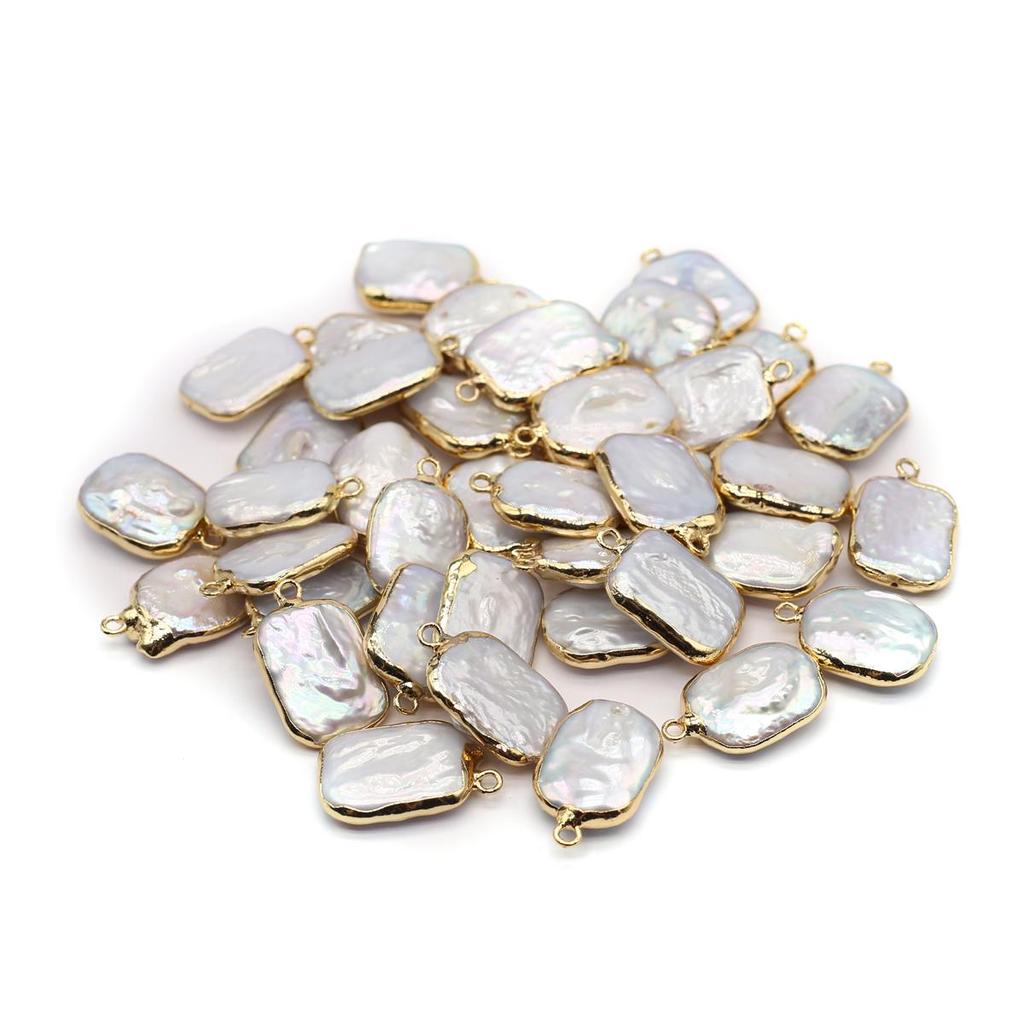 1Pcs/2Pcs Baroque Pearl Pendant Freshwater Pearl Rectangle Pendant For Jewelry Making DIY Earrings Necklace Accessory