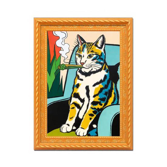 Vintage Cat Fridge Magnet 3D Wooden Frame Cat Refrigerator Magnet Home Kitchen Office Locker Decoration Cat Lover Gift