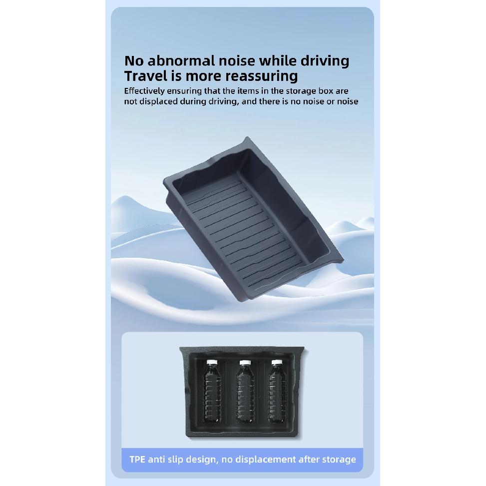 For Tesla Model X Under Seat Storage Box Car Interior Accessories Drawer Type Storage Organizer Lower Box Case 2023-2025