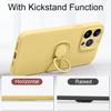 Luxury Original Liquid Silicone Ring Holder Case For iPhone17 16 15 14 Plus 13 12 Mini 11 Pro X XR XS Max With Strap Soft Cover