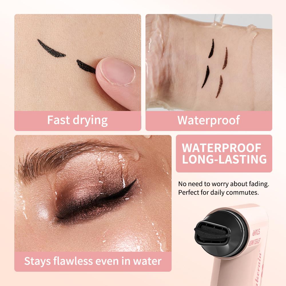 Lakerain Eyeliner Stamp One-Press Forming Beginner Friendly Fast Drying Formula Waterproof Sweat-proof Intense Color Eyeliner