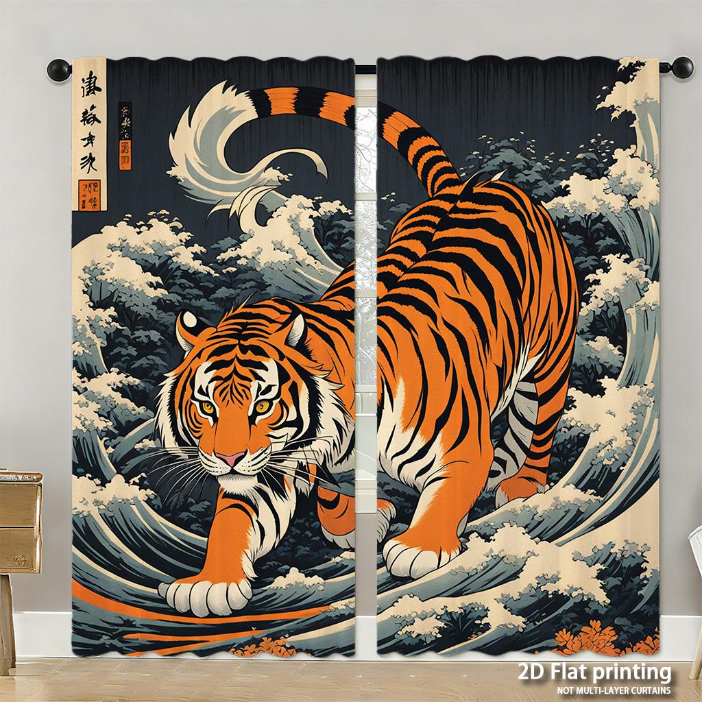 Piece Set High Definition Digital Printed Curtainsautumncolorfulleavespumpkinwreathfoliagepineconehome Decoration Style Curtain Polyester