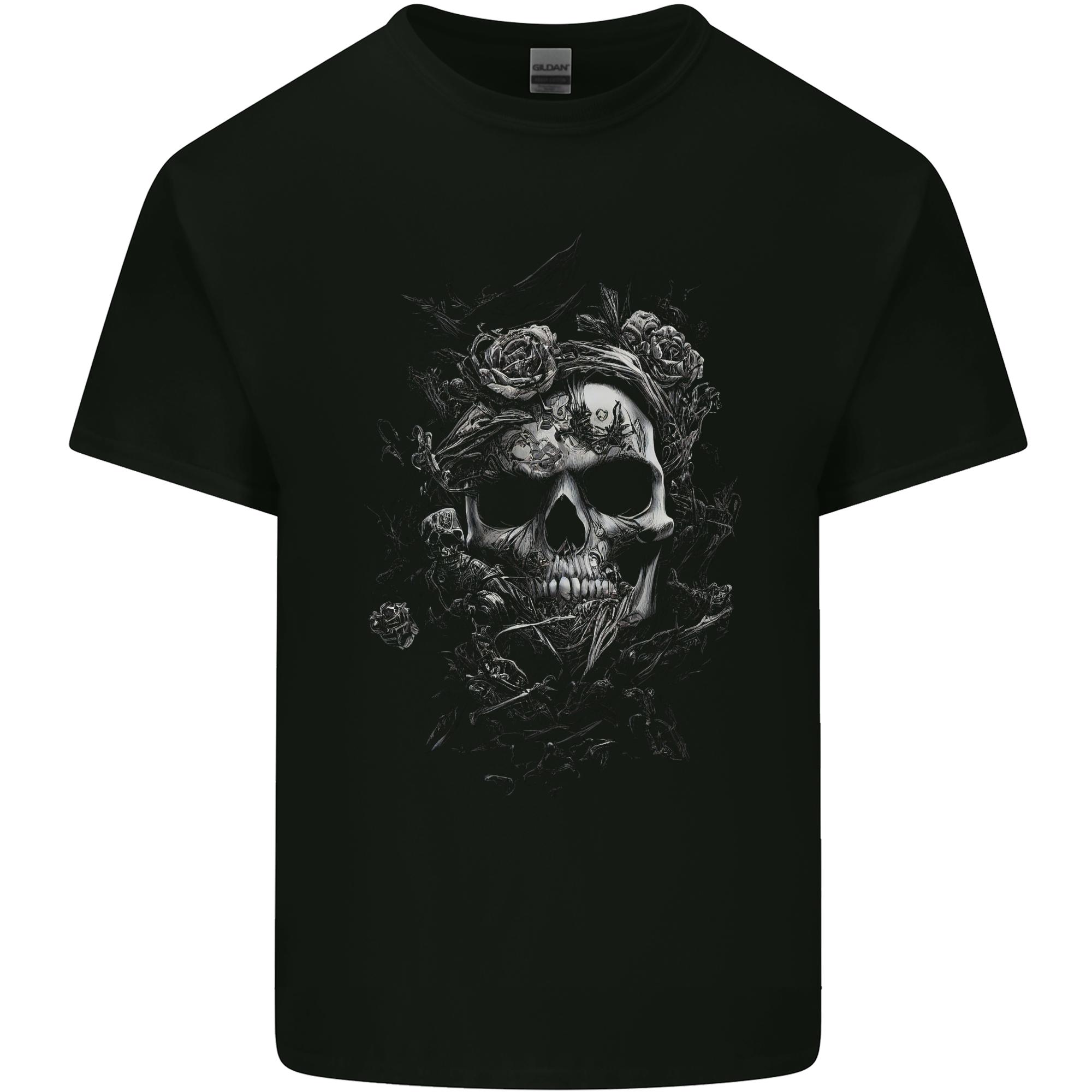 Dark Skull Dark Heart Gothic Goth Unisexs Light Cotton TShirt S